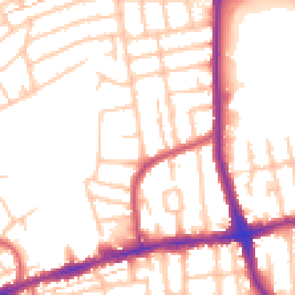 Daytime road noise heatmap for RM6 6XJ
