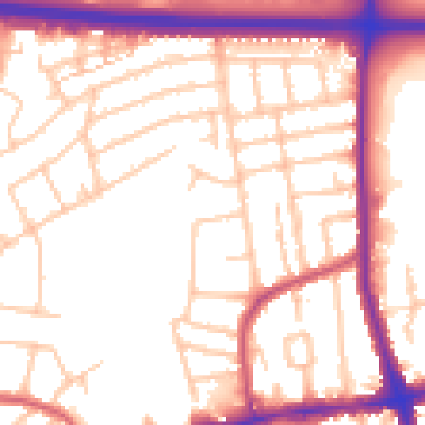 Daytime road noise heatmap for RM6 6XU