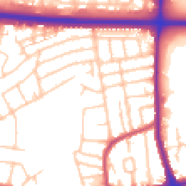 Daytime road noise heatmap for RM6 6XX