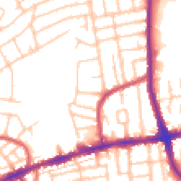Daytime road noise heatmap for RM6 6YD