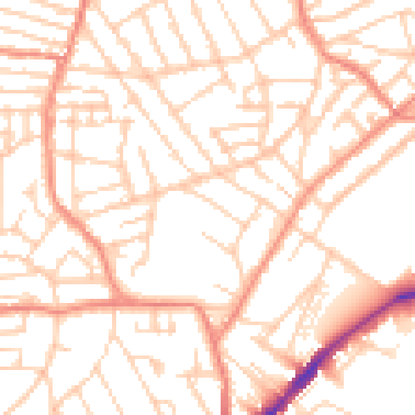Daytime road noise heatmap for S10 1FB
