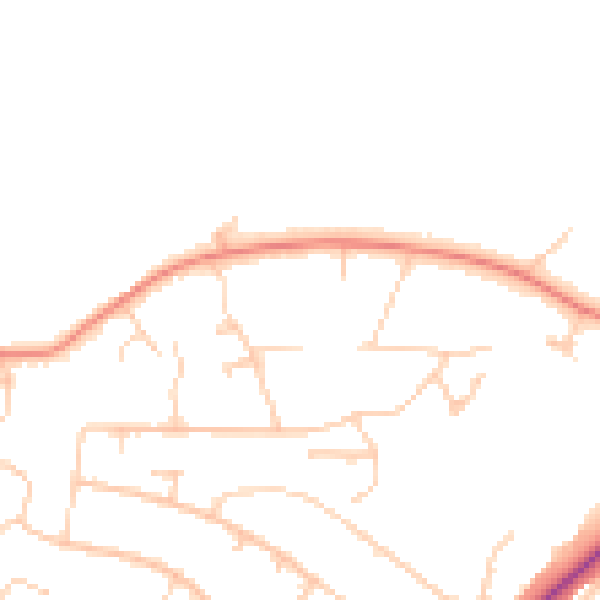 Daytime road noise heatmap for S17 3AD
