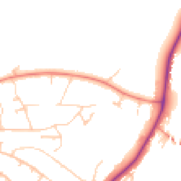 Daytime road noise heatmap for S17 3AN