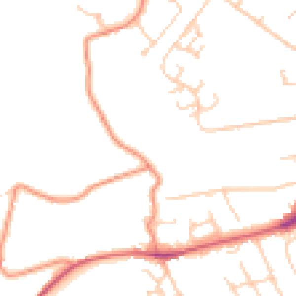 Daytime road noise heatmap for S17 3AX