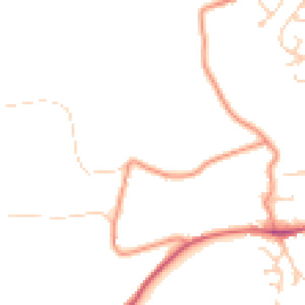 Daytime road noise heatmap for S17 3AZ