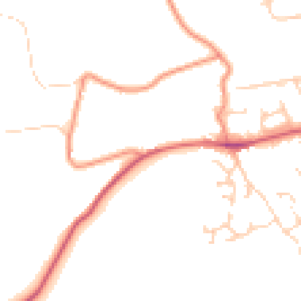 Daytime road noise heatmap for S17 3BG