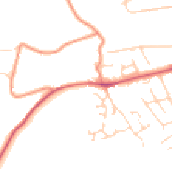 Daytime road noise heatmap for S17 3BH