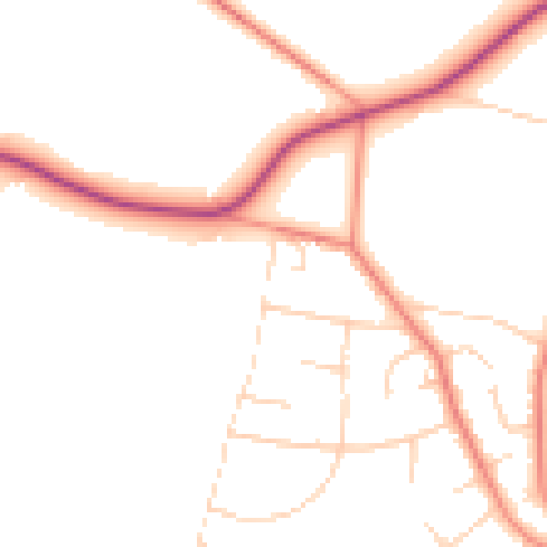 Daytime road noise heatmap for S17 3DA