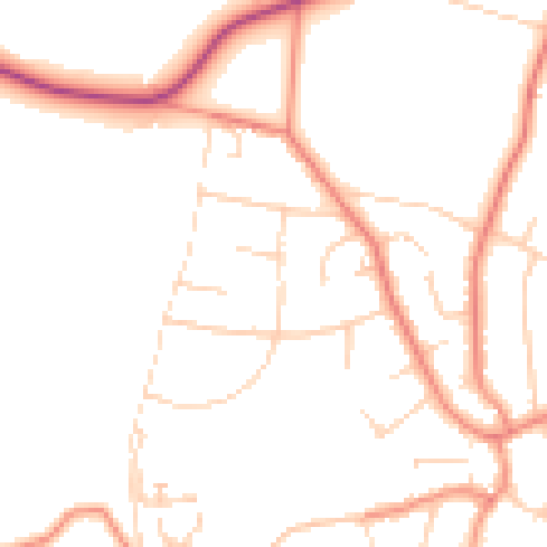 Daytime road noise heatmap for S17 3DG
