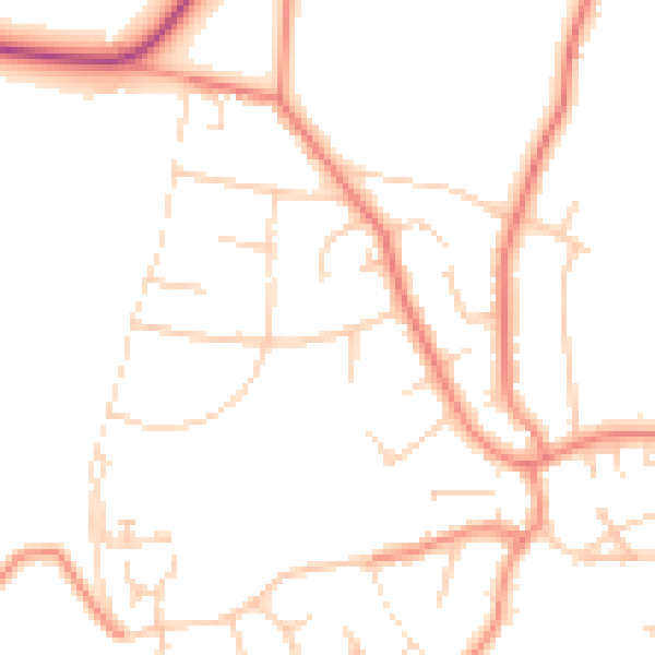 Daytime road noise heatmap for S17 3DJ