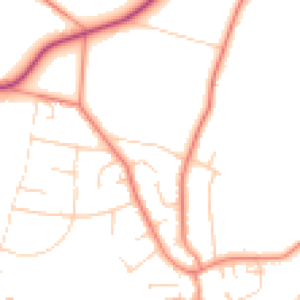 Daytime road noise heatmap for S17 3DP