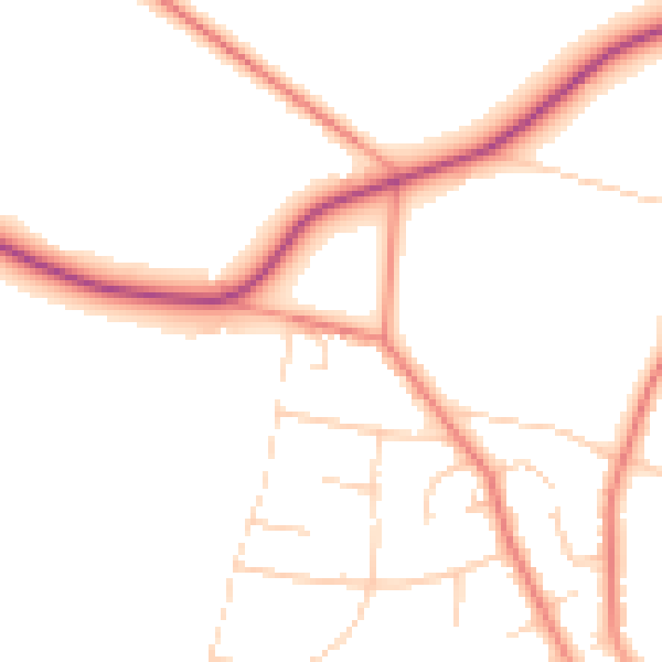 Daytime road noise heatmap for S17 3DQ