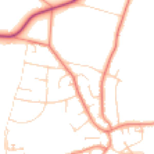 Daytime road noise heatmap for S17 3DW
