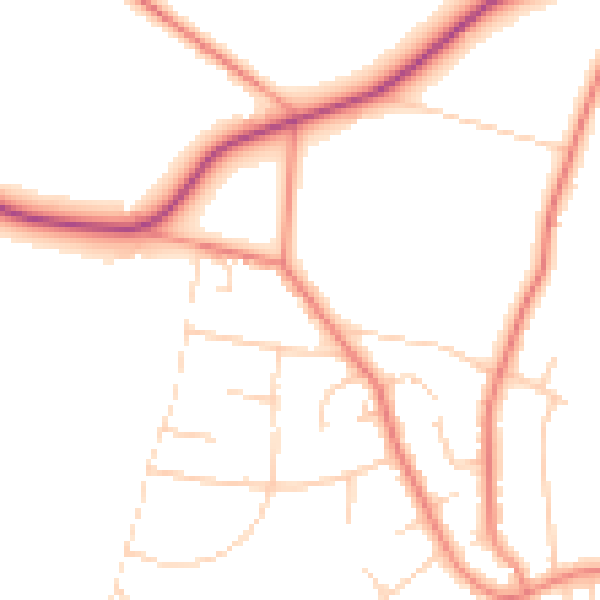 Daytime road noise heatmap for S17 3DY