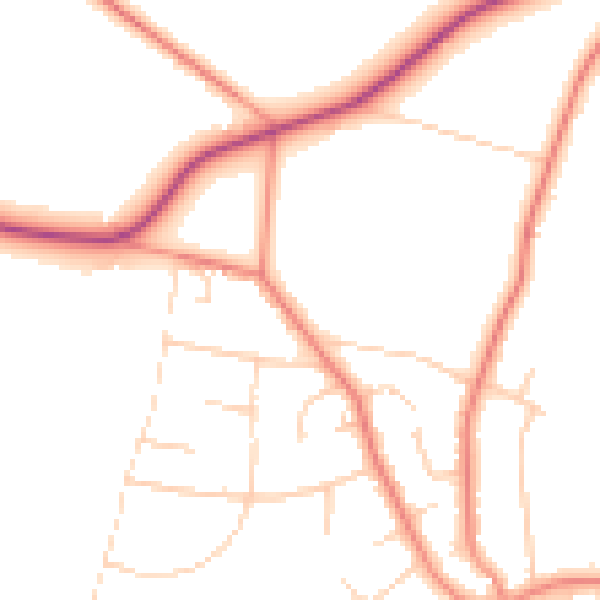 Daytime road noise heatmap for S17 3DZ