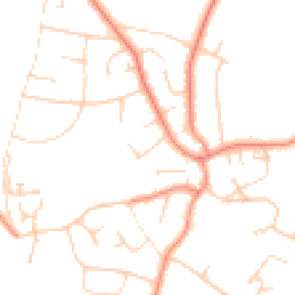 Daytime road noise heatmap for S17 3EB