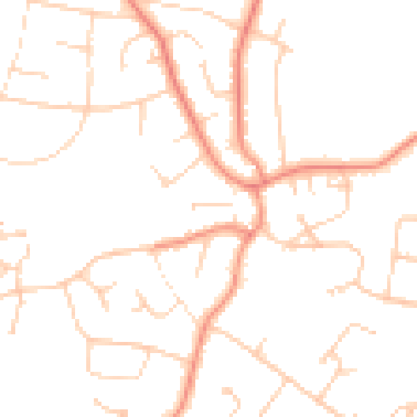 Daytime road noise heatmap for S17 3EE