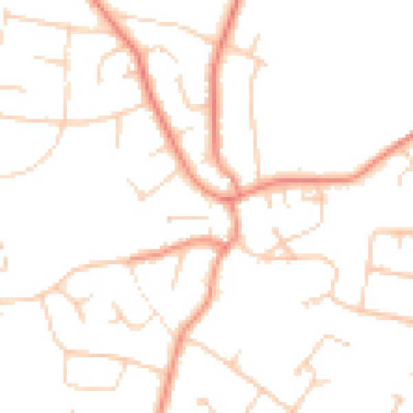 Daytime road noise heatmap for S17 3EF
