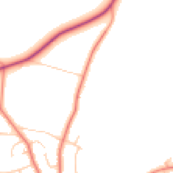 Daytime road noise heatmap for S17 3ES