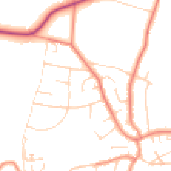Daytime road noise heatmap for S17 3EZ