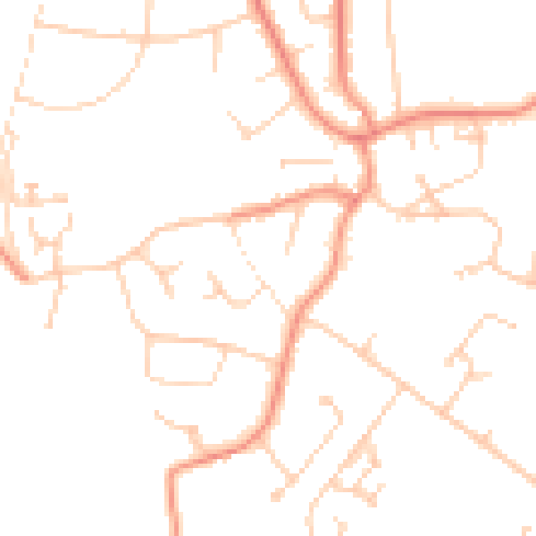Daytime road noise heatmap for S17 3GG