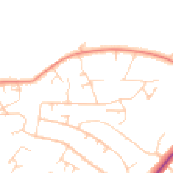 Daytime road noise heatmap for S17 3JU