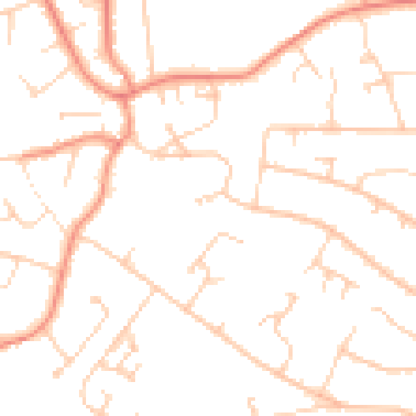 Daytime road noise heatmap for S17 3JZ