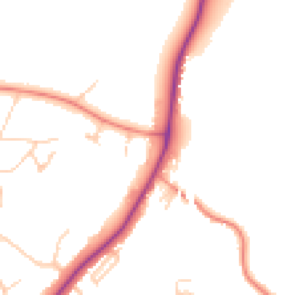 Daytime road noise heatmap for S17 3LA