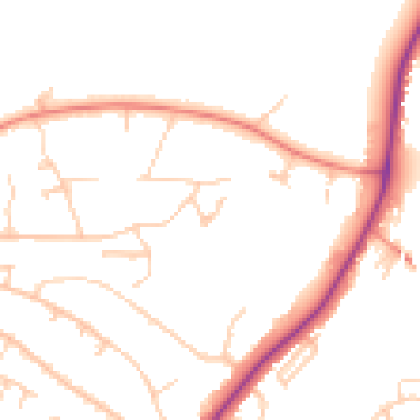 Daytime road noise heatmap for S17 3LD
