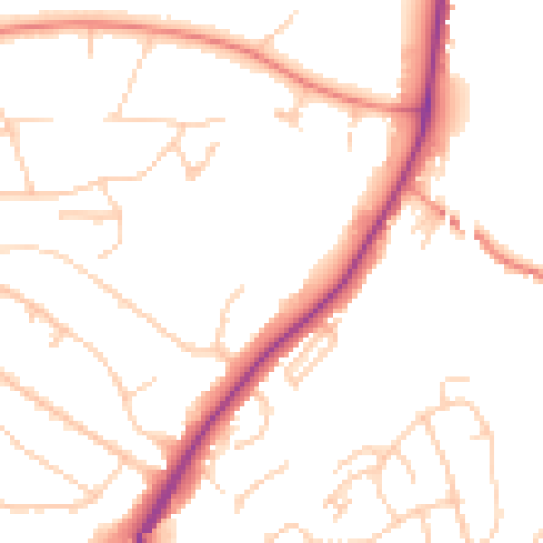Daytime road noise heatmap for S17 3LJ