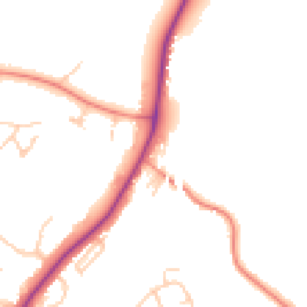 Daytime road noise heatmap for S17 3LQ