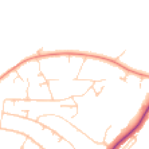 Daytime road noise heatmap for S17 3NJ