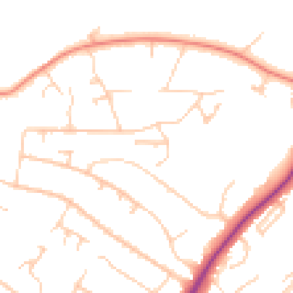 Daytime road noise heatmap for S17 3NN