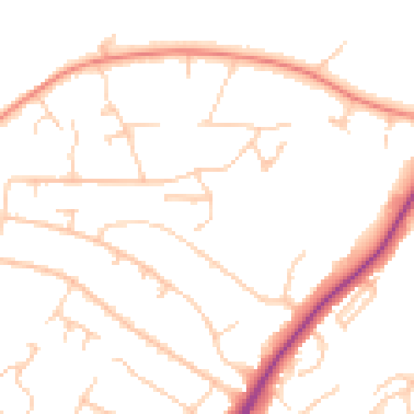 Daytime road noise heatmap for S17 3NP