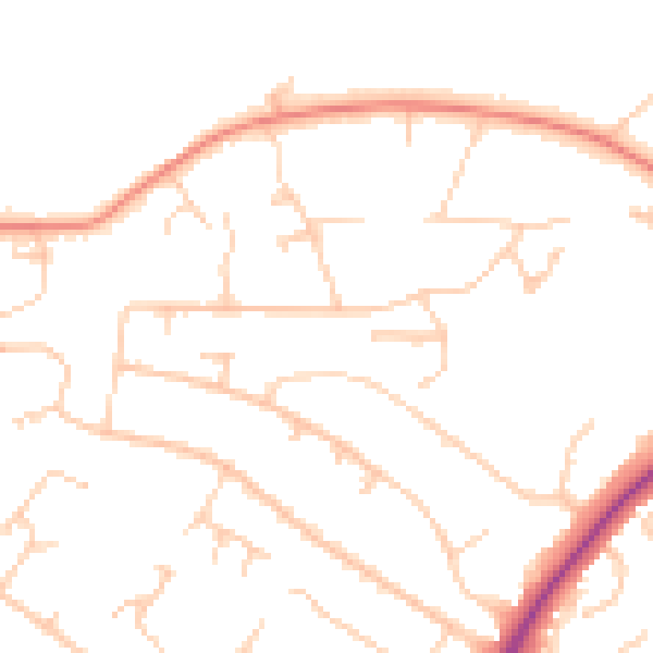 Daytime road noise heatmap for S17 3NR