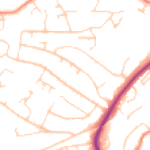 Daytime road noise heatmap for S17 3NX