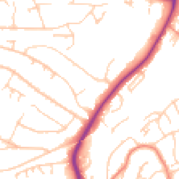 Daytime road noise heatmap for S17 3NZ