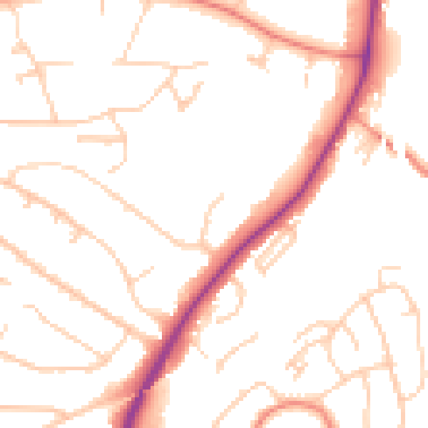 Daytime road noise heatmap for S17 3PA