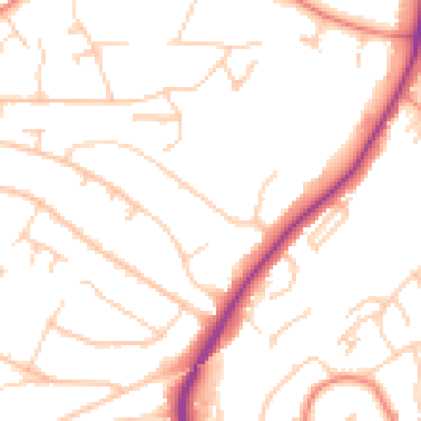 Daytime road noise heatmap for S17 3PB