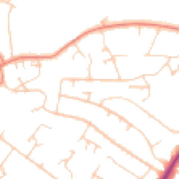 Daytime road noise heatmap for S17 3PJ