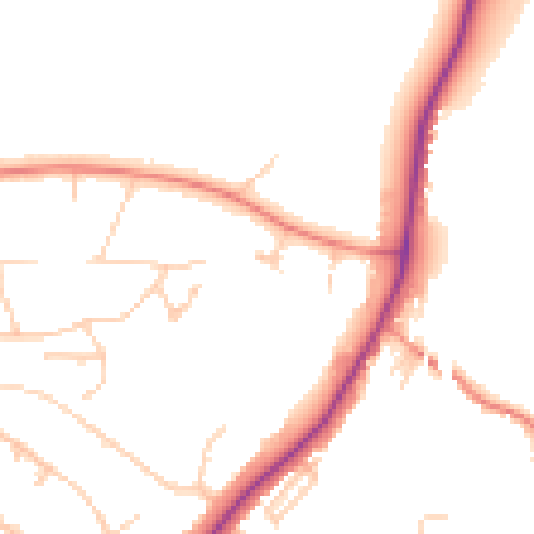 Daytime road noise heatmap for S17 3PU