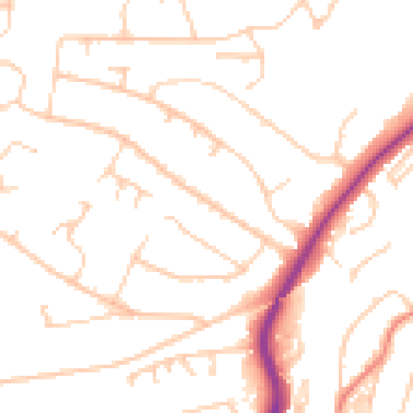 Daytime road noise heatmap for S17 3QA