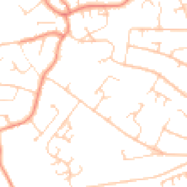 Daytime road noise heatmap for S17 3SE