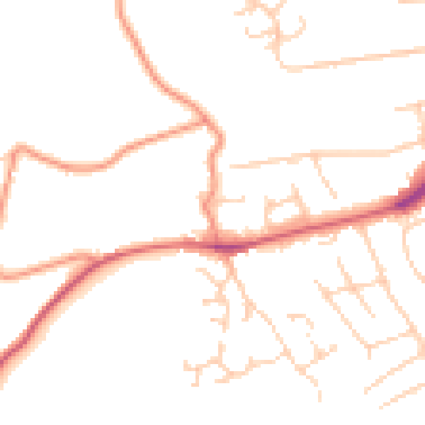 Daytime road noise heatmap for S17 4AP