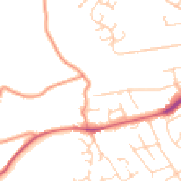 Daytime road noise heatmap for S17 4AQ