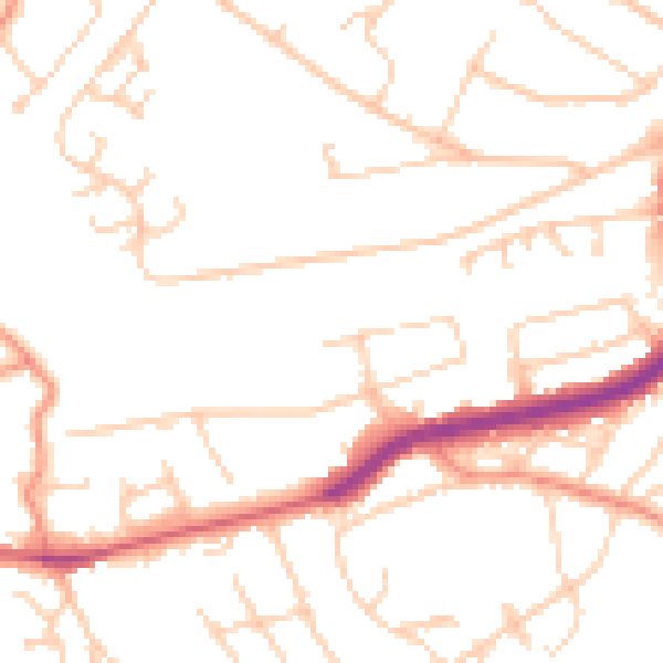 Daytime road noise heatmap for S17 4DA
