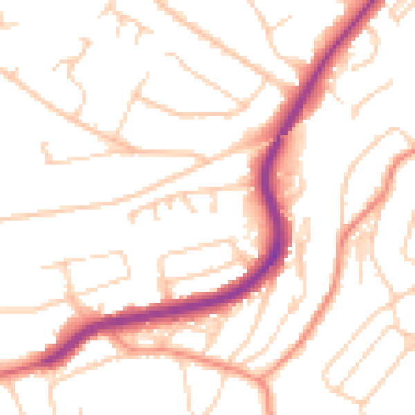Daytime road noise heatmap for S17 4DW