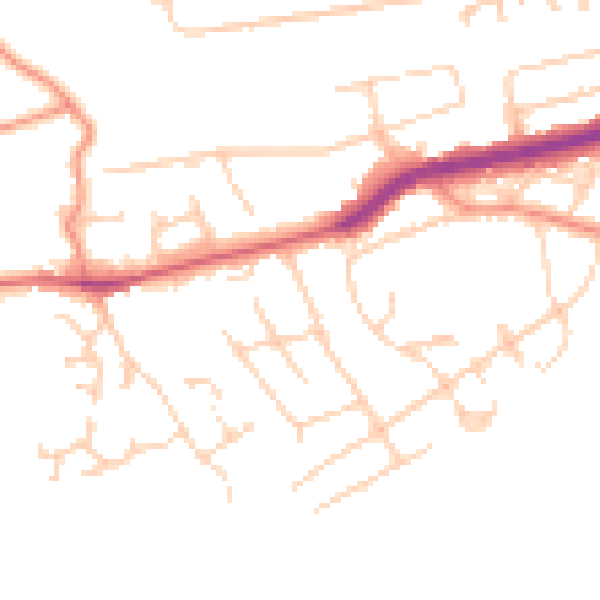 Daytime road noise heatmap for S17 4FG