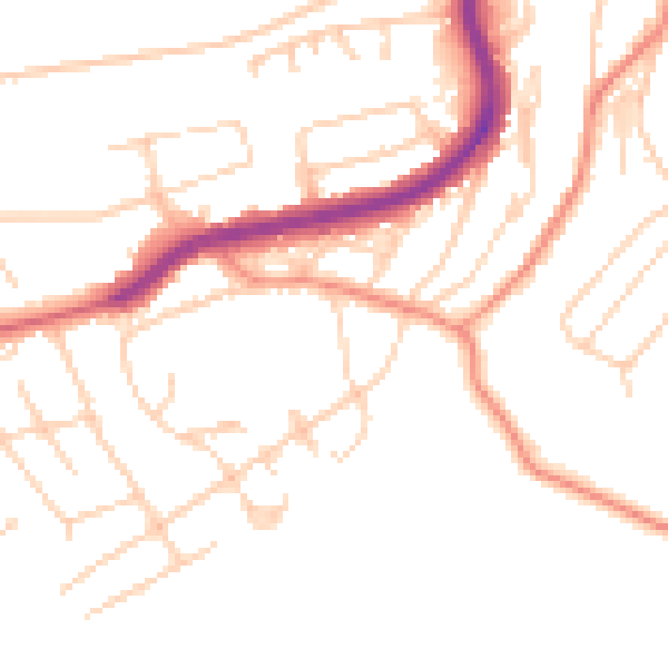 Daytime road noise heatmap for S17 4FY