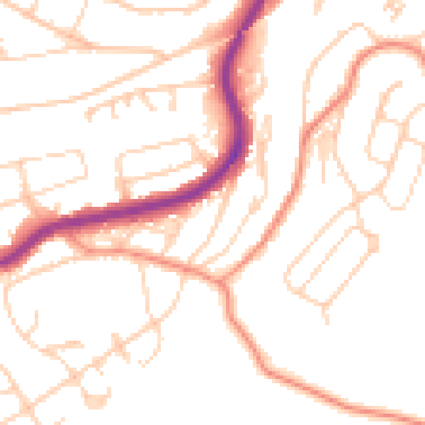 Daytime road noise heatmap for S17 4HN
